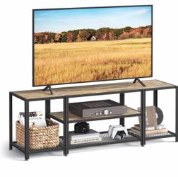 TV Stand for TVs up to 65 Inches, 3-Tier Entertainment Center, Industrial TV Console Table with Open Storage Shelves, for Living Room, Bedroom ULTV097