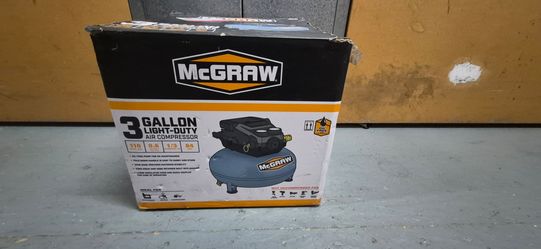 New/Open Box McGraw 3 Gallon Light-Duty Air Compressor (1/3 HP, 110 PSI)