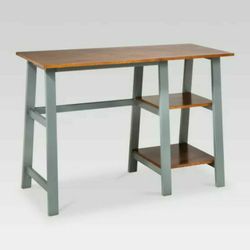 Trestle Wood Writing Desk with Storage - Threshold