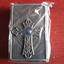 CrossEdge Celtic style Zippo Lighter Blue Dot Cross