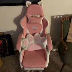 Pink & White Cat Ears Gaming Chair