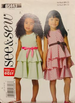 See&Sew  B5443 Pattern by Butterick for Dresses Sizes 2-5 Uncut