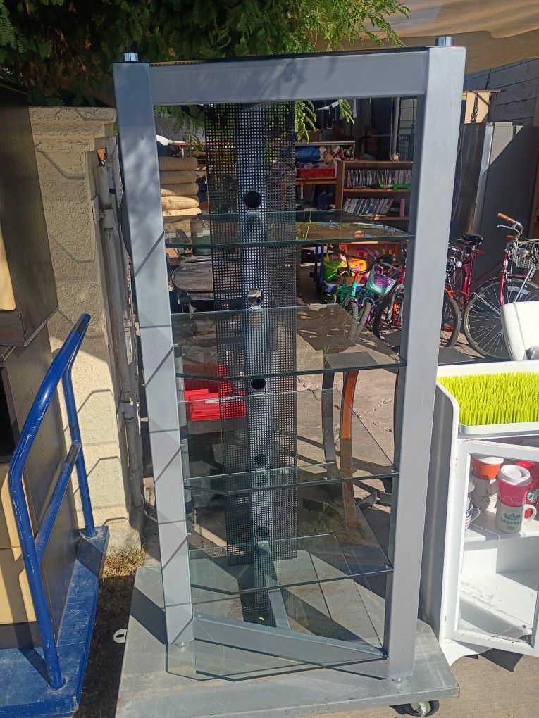 Metal And Glass Rack For Electronics