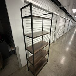 Wooden Shelf w/ Metal Reinforcements 