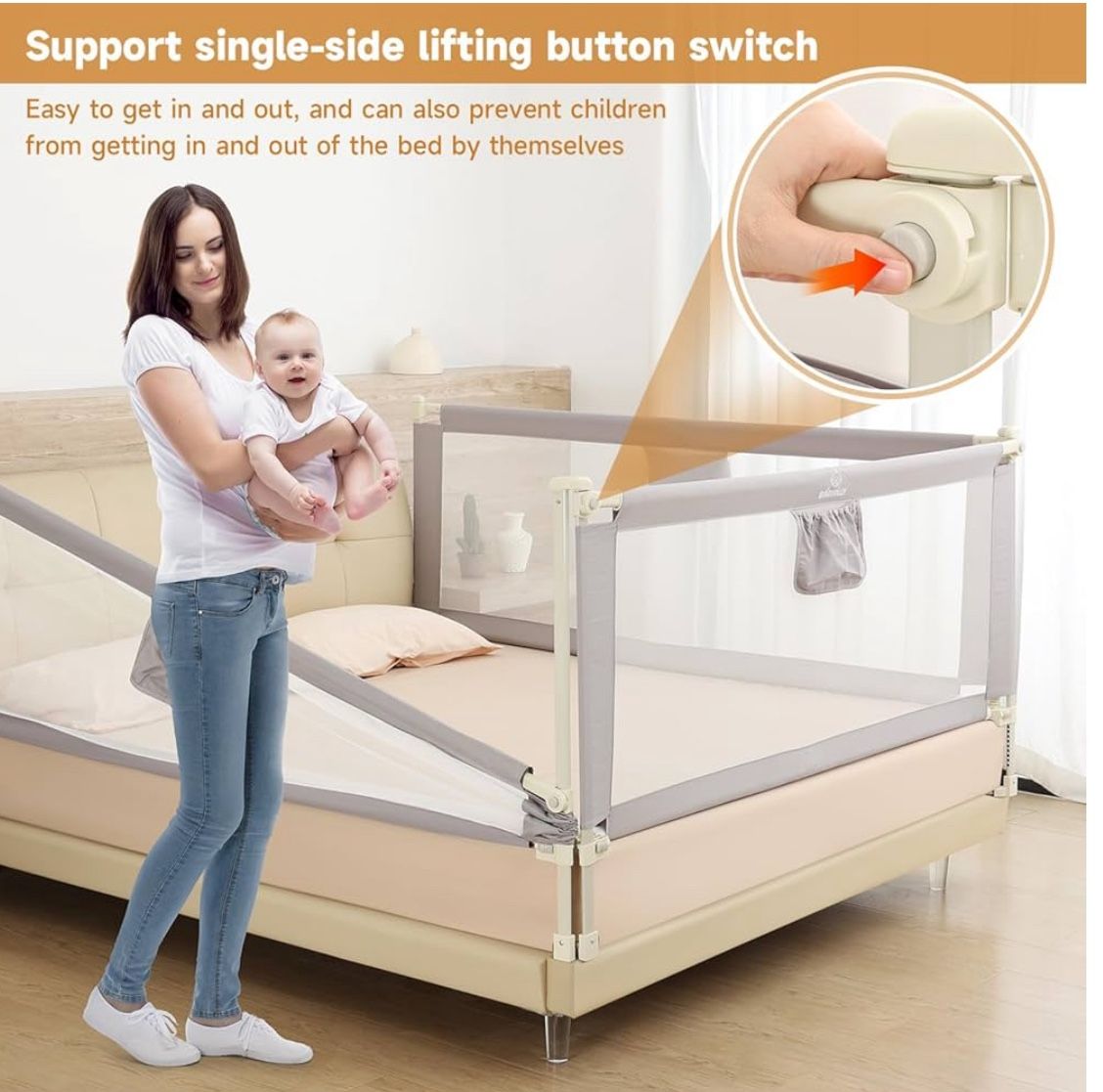New Baby Rails For Bed (Set Of 3)