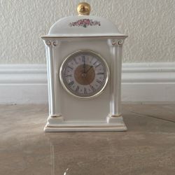 Porcelain Ceramic Clock Paul Sebastian PS Limited Edition Floral 1993 VTG White