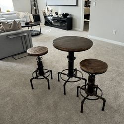 Industrial Pub Table with Bar Stools 