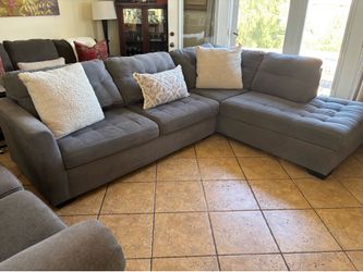 Grey sectional couch
