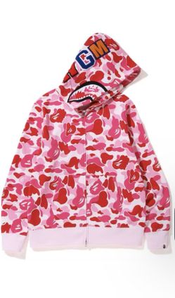 BAPE Color Camo Shark Full Zip Hoodie Pink