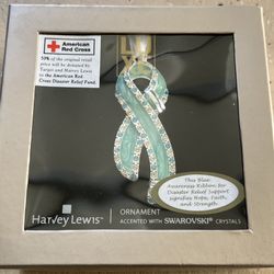 American Red Cross Swarovski Ribbon Christmas Ornament