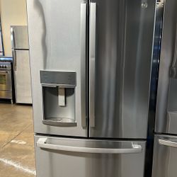 OPEN BOX GE FRENCH STYLE REFRIGERATOR STAINLESS STEEL 