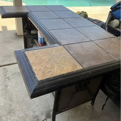 Beautiful, solid metal and tile bar outdoor