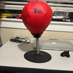 Punch away your worries and stress with this desktop punching bag