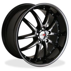 Rare apex sr1 Deepdish Staggered 5x120.65 blk 2pc style 19x10 and 18x8.5 corvette rims