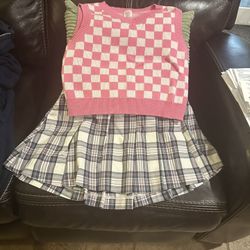 Pleated Skirt  and  Sweater Vest