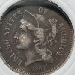 87Sx160 SWEET DIE ROTATION ERROR 3CENT NICKEL