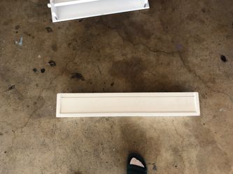 White floating shelves