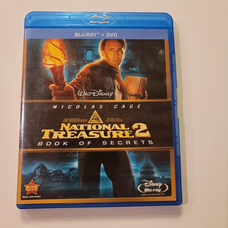 $5 BLU RAY , DISNEY NATIONALTREASURE 2. BLU RAY / DVD COMBO ONLY NO DIGITAL $5 OR TRADE FOR A MOVIE TITLE I DO NOT ALREADY OWN.