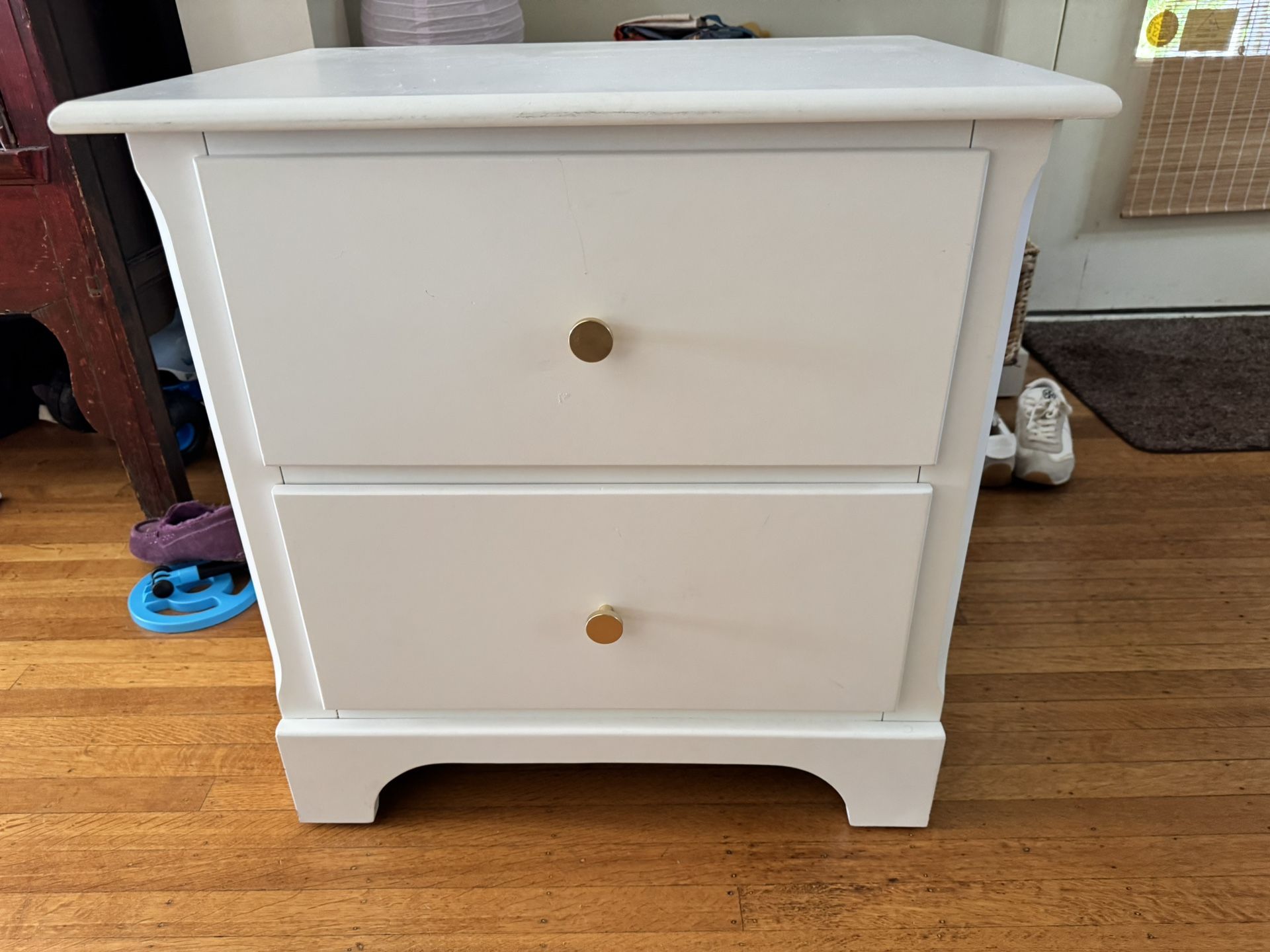 White Solid Wood Nightstand