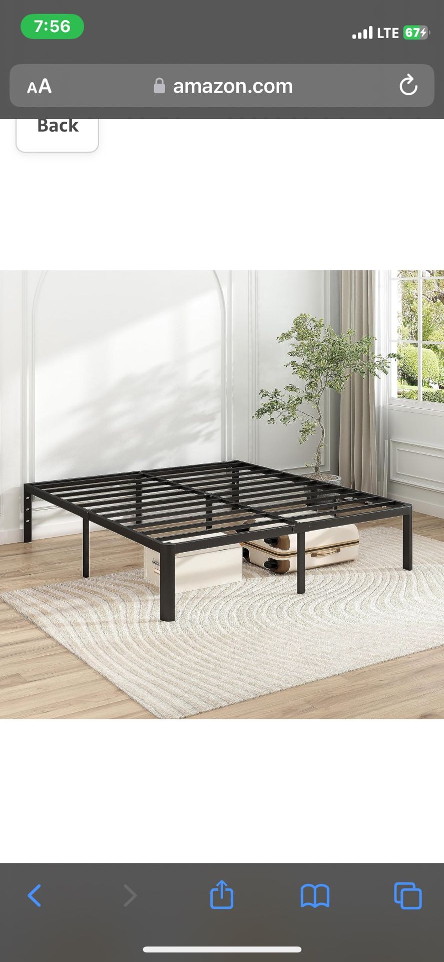 14” Metal Bed frame - Full Size 