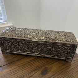 Vintage Goldinger Silver Plated Jewelry Box 
