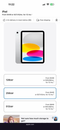 Bran new IPad a16 256GB Firm