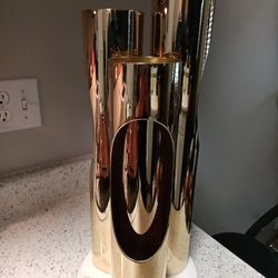 Elliptical Btass Tube Lamp With Marble Base