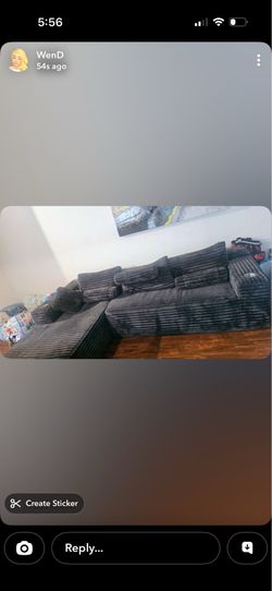 Grey couch, comfy cozy