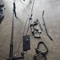 Squat rack pulley attachment