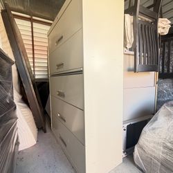 Heavy-Duty 5-Drawer Metal Vertical File Cabinet (Beige/Off-White)