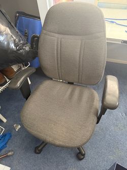 Gray Fabric Office Chair with Armrests