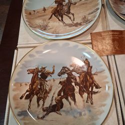 4 Gorham Collector Plates Wild West