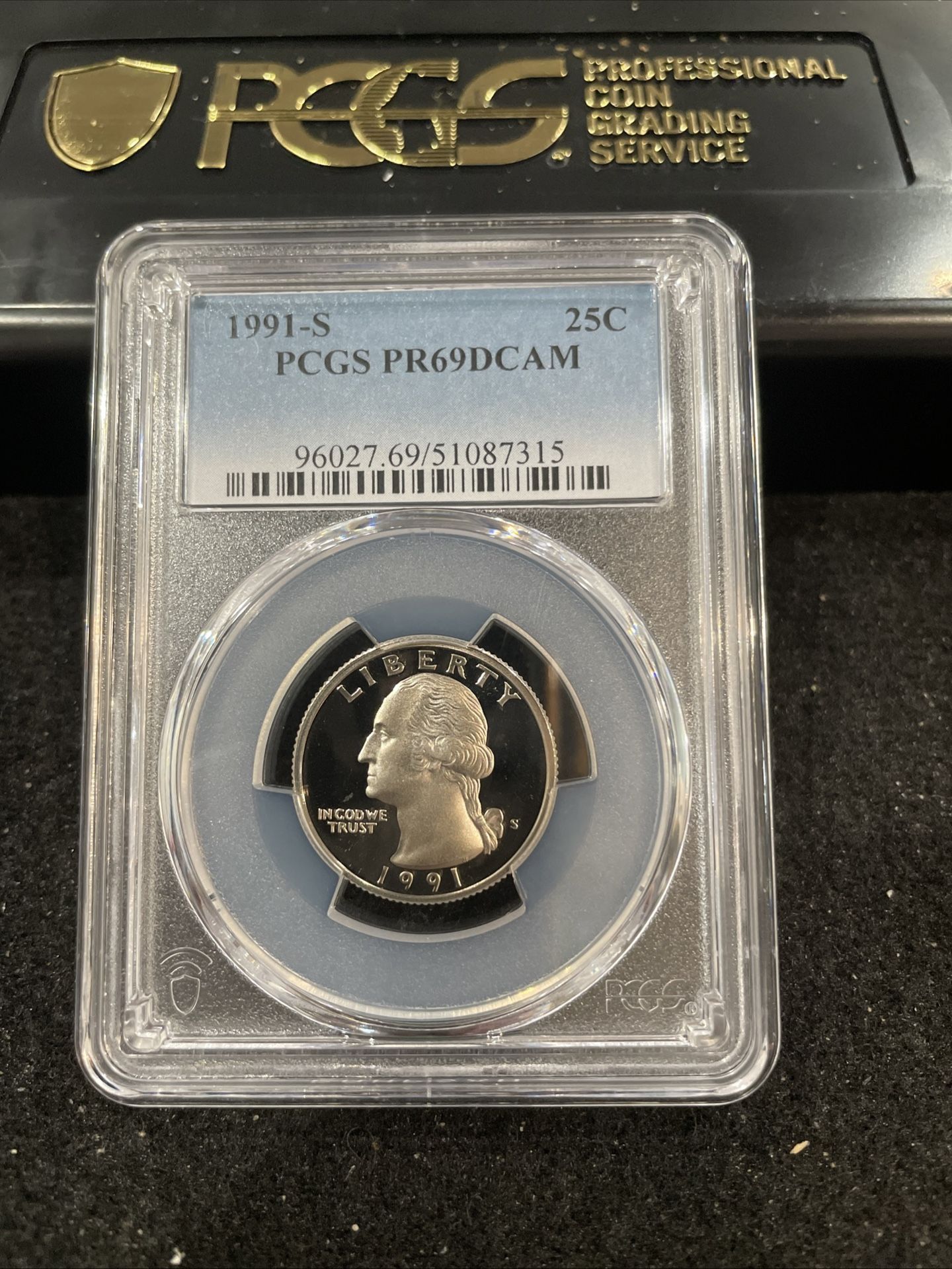 1991 S Gem Proof Washington Quarter Graded At PR69 With A Deep Cameo 1-14