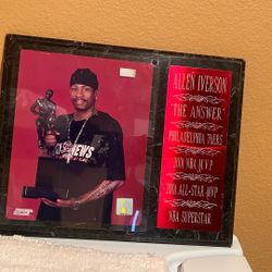 2001 NBA Allen Iverson All Star MVP Plaque 