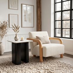 Fiora White & Black Side Table