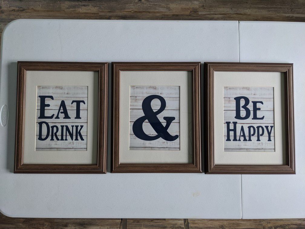 EAT DRINK & BE HAPPY Dining room/kitchen wall decor