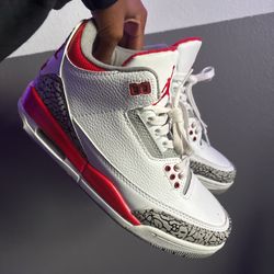 jordan 3 fire red size 8.5 men 