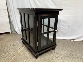 Concord Vines Curio End Table in Cottage Black Finish
