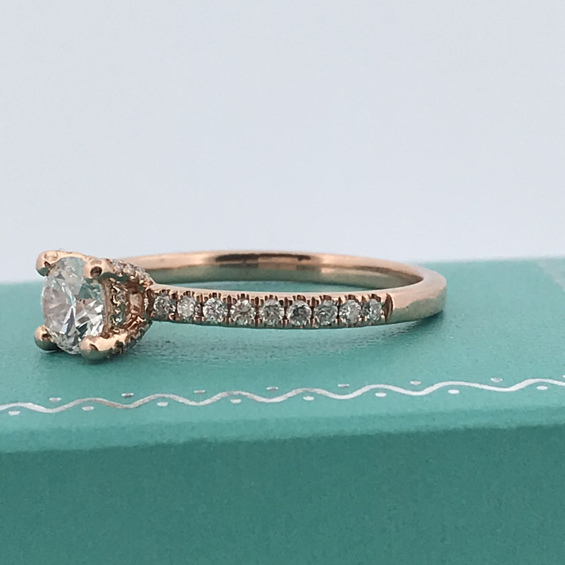 14k Rose gold gia 1.10ct D vvs1 diamond ring size 8.5