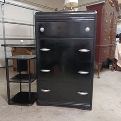 Antique Black Chest Of Drawers