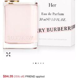 BURBERRY FOR HER PERFUME 1 OZ BOTTLE