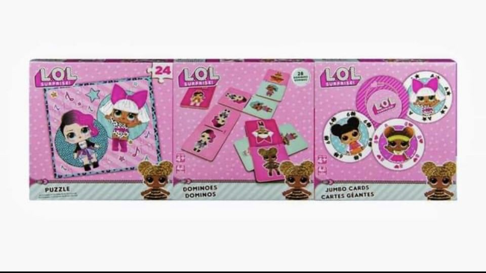 L.O.L Surprise! Jigsaw Puzzle, Jumbo Cards and Dominoes Bundle Pack