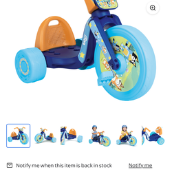 Fly Wheels Bluey Tricycle with 15 inch Front Wheel with Light Child Age 3 to 7