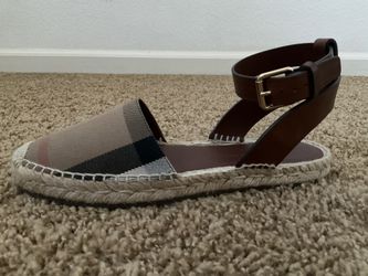 BURBERRY HOUSECHECK ABBIE Flat Espadrilles Size UK 4/ UK 37 US 7