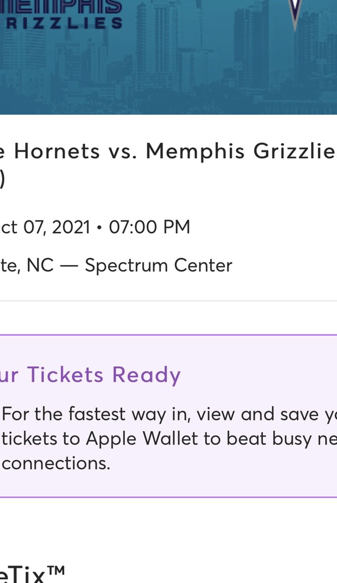 Hornets Grizzlies Tickets