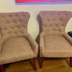 2 Brown Accent Chairs