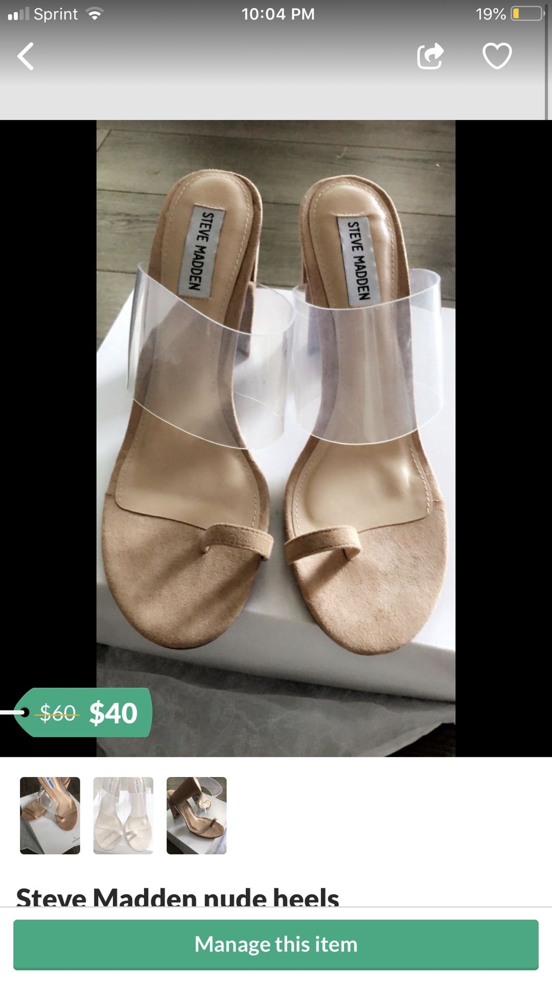 Steve Madden Tan / Clear Heels