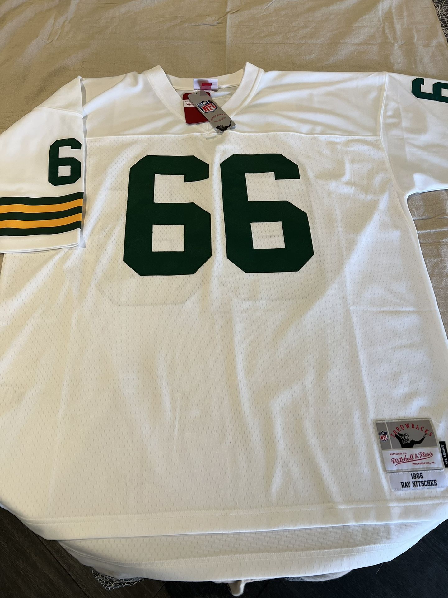 Mitchell & Ness Legacy Ray Nitschke Green Bay Packers White 1966 Jersey