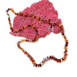 Vintage Amber 32” Necklace 