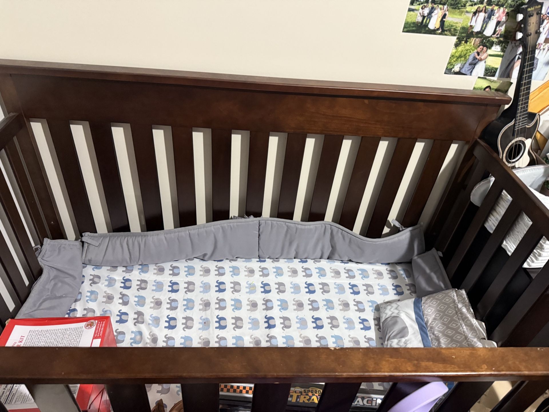 Baby Crib Dark Brown